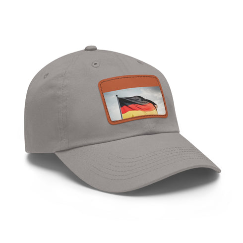 German Pride Flag Cap in White with Light Brown Rectangle Patch