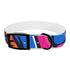 Neon graffiti dog collar in M size, black onyx variant.