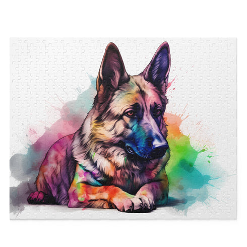 Adorable German Shepherd Jigsaw Puzzle with vibrant colors and intricate details.