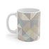 Stylish pastel geometric ceramic coffee mug for a modern touch.