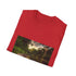 Charcoal crew neck cotton T-shirt with Amazon rainforest inspired nature design