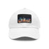 White Vegas Strip baseball cap with light brown rectangle patch.