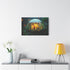 City Inside a Glowing Mushroom Cap Stretched Canvas Wall Art