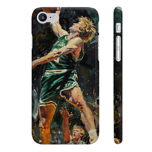 Larry Bird Legend glossy iPhone 7 Plus case, slim design.
