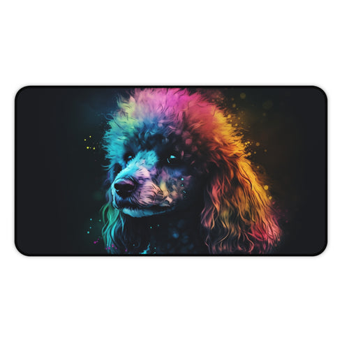 Adorable Poodle Pup Desk Mat - Cute design with durable construction for whimsical workspace transformation