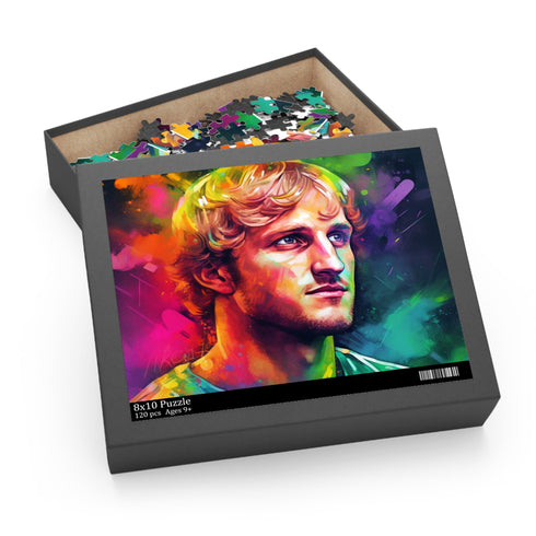 Logan Paul jigsaw puzzle box featuring iconic poses and settings. Smooth finish.