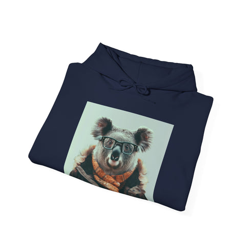 Wise Hipster Koala Hoodie in Navy, size Small - Regular fit.