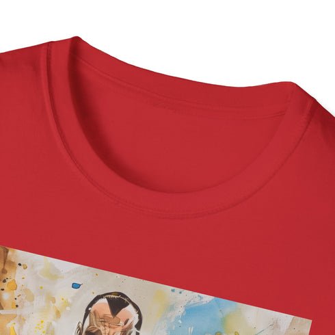Charcoal cotton crew neck T-shirt with striking Black Adam illustration