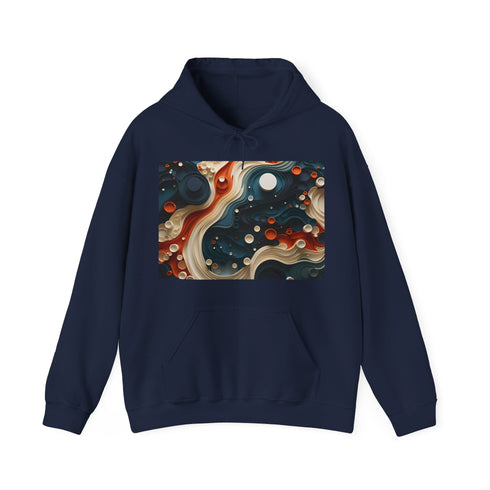 Xuliban Dreamscape Hoodie in Navy, Size S - Surreal Ameba Textures