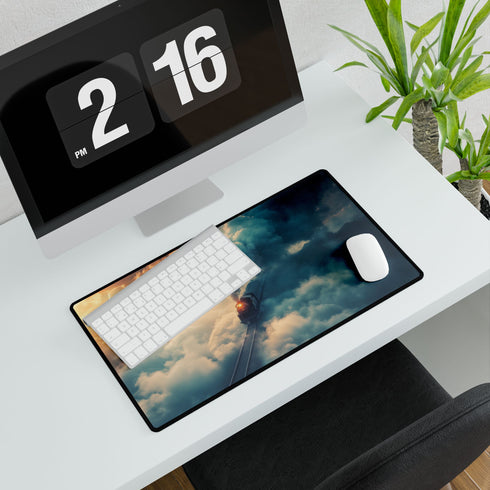 Train Riding Rails Through the Clouds — XL & XXL Desk Mat — Product Detail View 7
