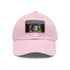 Neon watercolor baseball cap with Paul McCartney design, white/light brown patch.