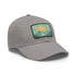 Minimalist Alpine Horizon Cap in White with Light Brown Rectangle Patch