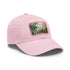 Central Park watercolor skyline baseball cap with white/light brown patch.