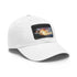 Hawaiian Sunset Paradise Cap, White with Light Brown Patch, Beach Print