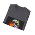 Neon graphic charcoal cotton T-shirt with vibrant Star Wars-inspired design