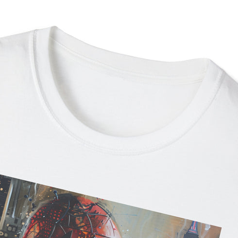 Charcoal Spider-Man painting T-shirt with vibrant colors and soft cotton texture