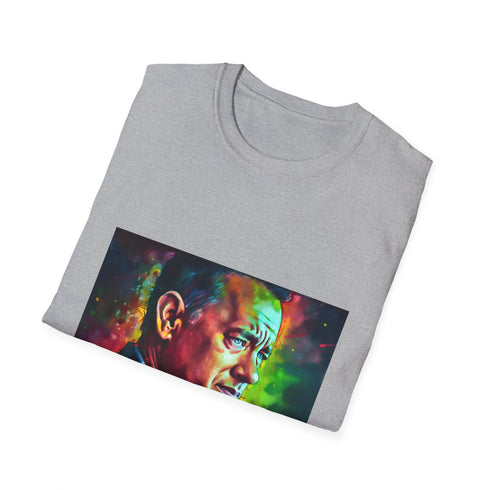 Charcoal crew neck T-shirt featuring neon Tom Hanks graphic regular fit
