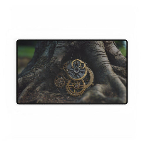 Tree Roots Growing into Clock Gears Gaming XXL Extended Desk Mat