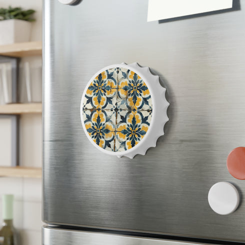 Crafted Tile Pattern Bottle Opener White Magnets Home Kitchen Accessories