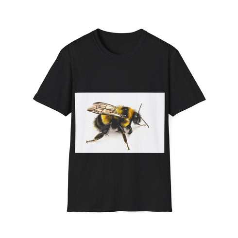 Bumblebee watercolor tee in charcoal, cotton blend, regular fit.