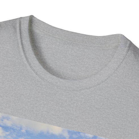 Retro camper van graphic on charcoal cotton T-shirt ideal for coastal adventures