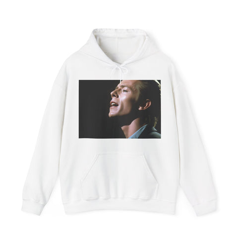 Vibrant navy Ziggy Stardust Live Hoodie with striking Bowie image.