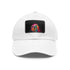 Neon watercolor splatter cap, white/light brown patch, rectangular shape.