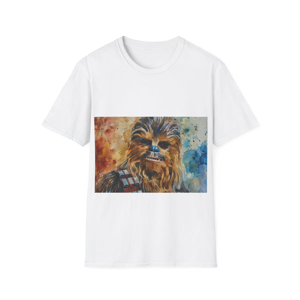 Chewbacca Watercolor T-Shirt: Charcoal Cotton Crew Neck Regular Fit Star Wars.