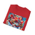 Charcoal cotton T-shirt with dynamic Chiefs victory painting in vibrant colors