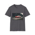 Charcoal cotton T-shirt with vibrant racing car illustration regular fit crew neck