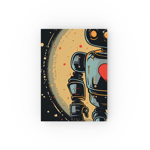 Retro Robot Journal with Heart of Gold | High-Quality Material | Stylish & Versatile | Perfect Gift Idea