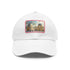 Louvre Paris Watercolor Cotton Unisex Hat with Light Brown Rectangle Patch