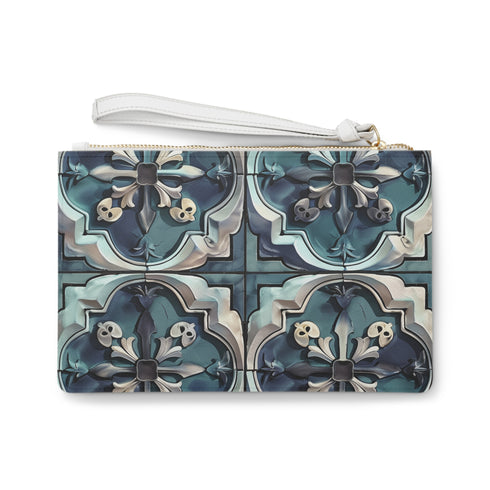 Artisan Tile Clutch with Seamless Traditional Pattern - Sophisticated Statement Accessory