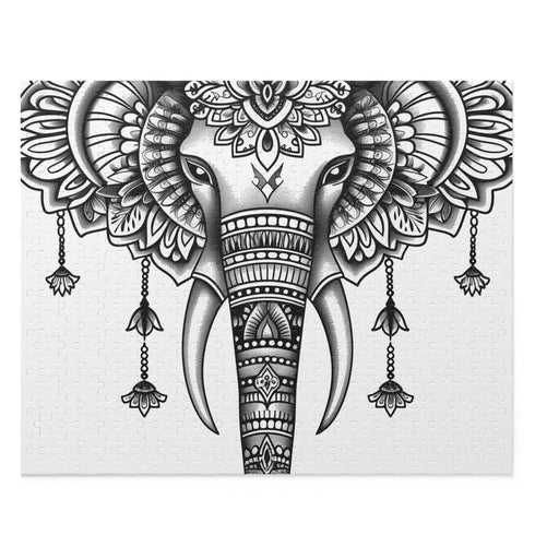 Elegant mandala elephant jigsaw puzzle for relaxation and mindfulness seekers.