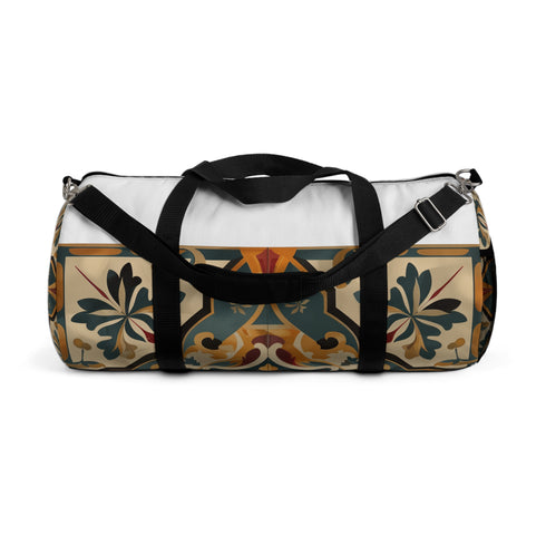 Artisan Tile Duffel Bag with Chic Seamless Pattern for Fashionable Traveler