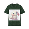 Chubby white dog t-shirt, charcoal color, regular fit cotton tee.