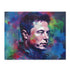 Vibrant Elon Musk neon watercolor puzzle inspired by visionary entrepreneur.