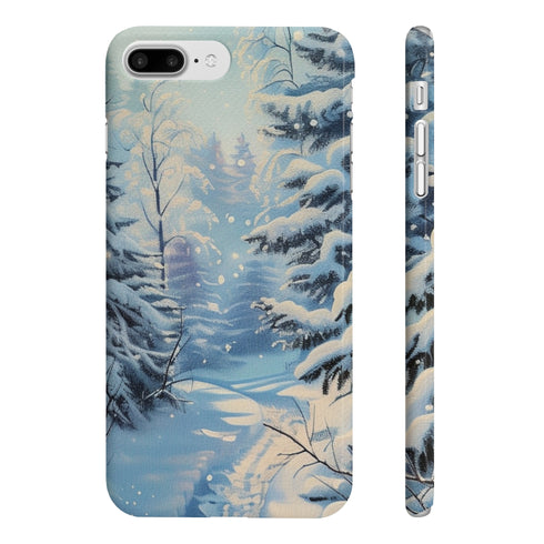 Frosted Dreams Phone Case iPhone 7 Plus Glossy Slim Snowy Forest Ice Landscape.