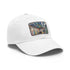 New York Subway Watercolor Snapback Cap in White with Light Brown Patch