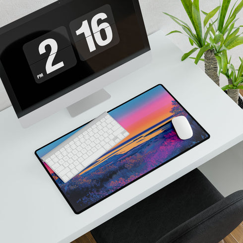 Neon Horizon Splitting Day and Night Gaming XXL Extended Desk Mat