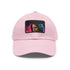 Vibrant neon watercolor baseball cap with light brown rectangular patch.