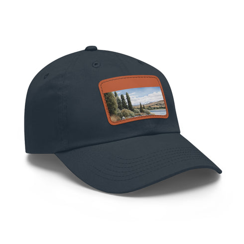 Kiwi Lake Adventure Baseball Cap in White with Light Brown patch.