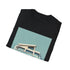 Vintage camper van graphic charcoal t-shirt for road trip lovers.