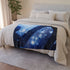 Robotic Harp Playing Stardust Music Plush Fleece Throw Blanket