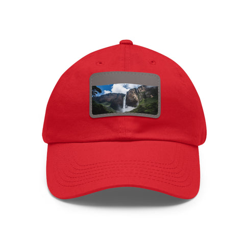 White cotton cap with Angel Falls design for adventurers and nature lovers.