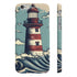 Hand-drawn coastal lighthouse phone case, glossy, slim, versatile iPhone/Samsung option.