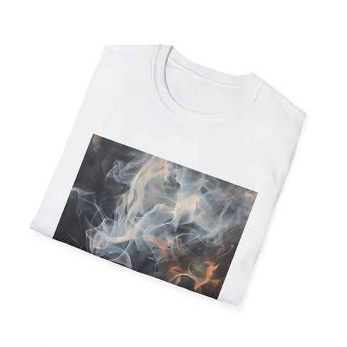 Abstract charcoal smoke art t-shirt, unisex regular fit, mesmerizing design.