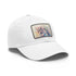 Mystical watercolor unicorn cap, white with light brown patch.