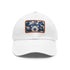 Midnight cerulean baseball cap with sleek porcelain texture and white patch.