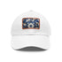 Midnight Cerulean Porcelain Baseball Cap in White with Rectangle Patch.
